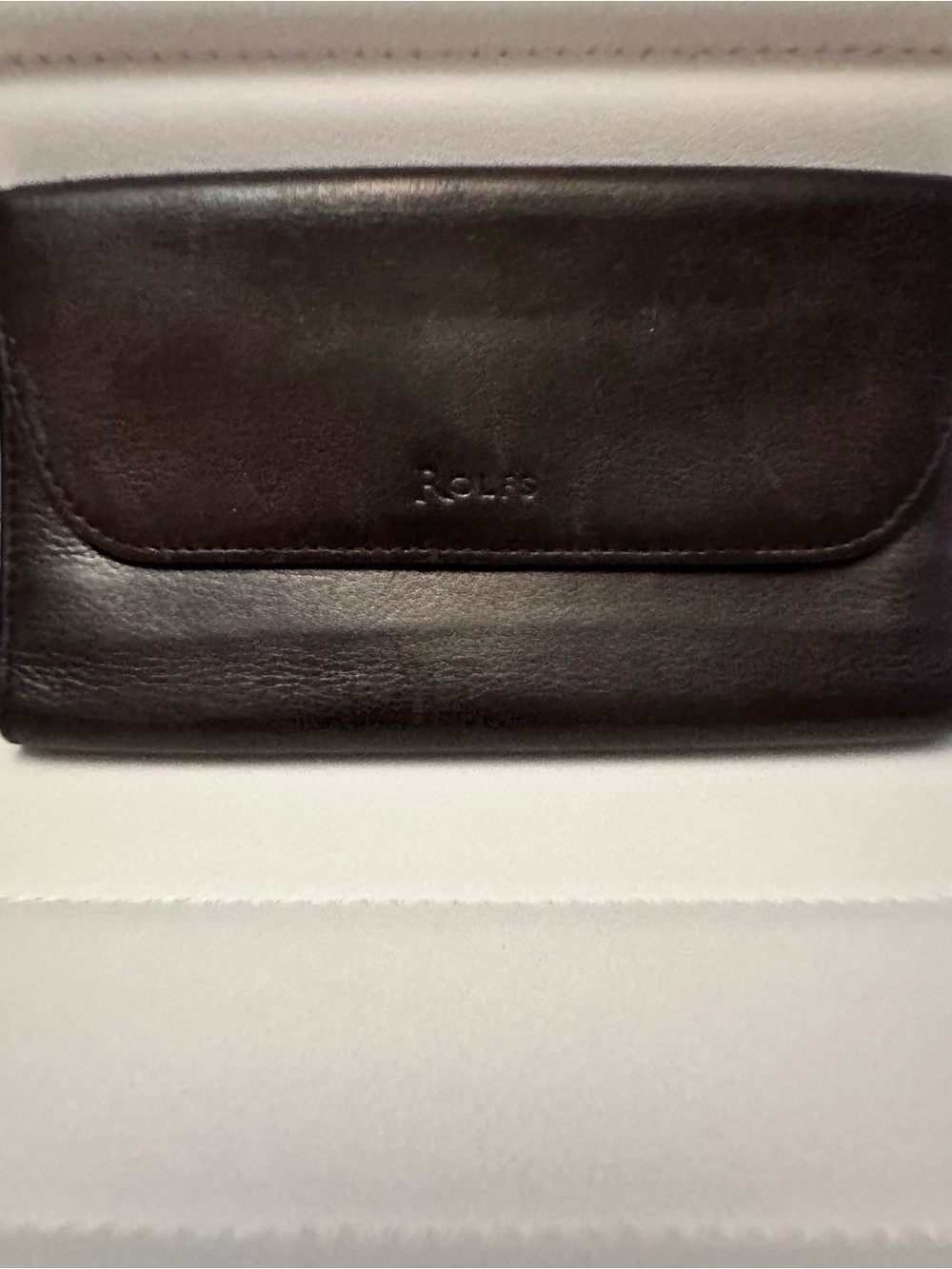 Rolfs Brown Distressed Leather Wallet Purse Credit Card Organizer Vintage